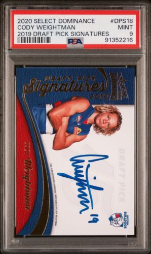 2020 Select Dominance AFL Draft Pick Signature Cody Weightman Graded P