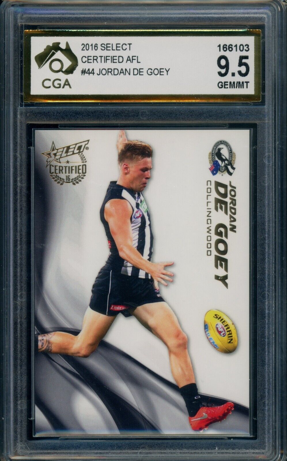 2016 Select Certified ROOKIE CARD Jordan De Goey Graded CGA 9.5 Gem Mi