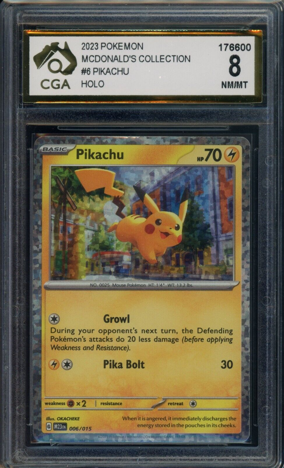 2023 Pokemon McDonald's Collection #6 Pikachu HOLO Graded CGA 8 TCG