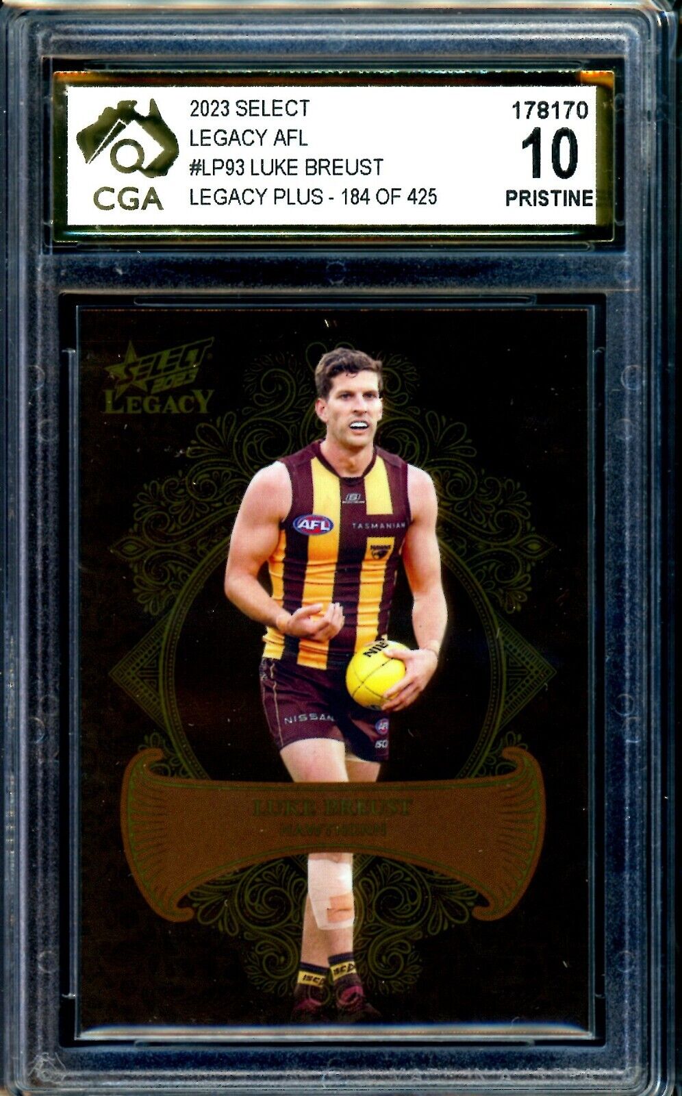 2023 Select AFL Legacy PLUS Luke Breust Graded CGA 10 Hawthorn Hawks