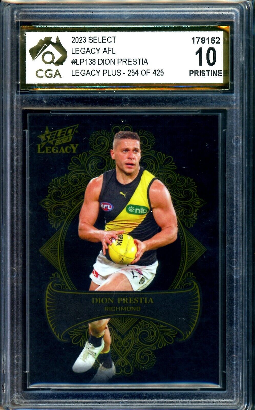 2023 Select AFL Legacy PLUS Dion Prestia Graded CGA 10 Richmond Tigers