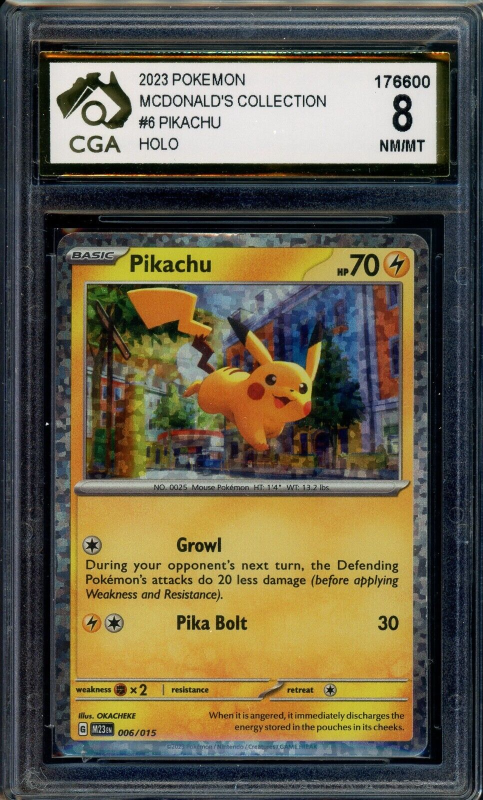 2023 Pokemon McDonald's Collection #6 Pikachu HOLO Graded CGA 8 TCG