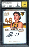 2023 Select AFL Legacy DRAFT PICK SIGNATURES Jack O'Sullivan Graded BG