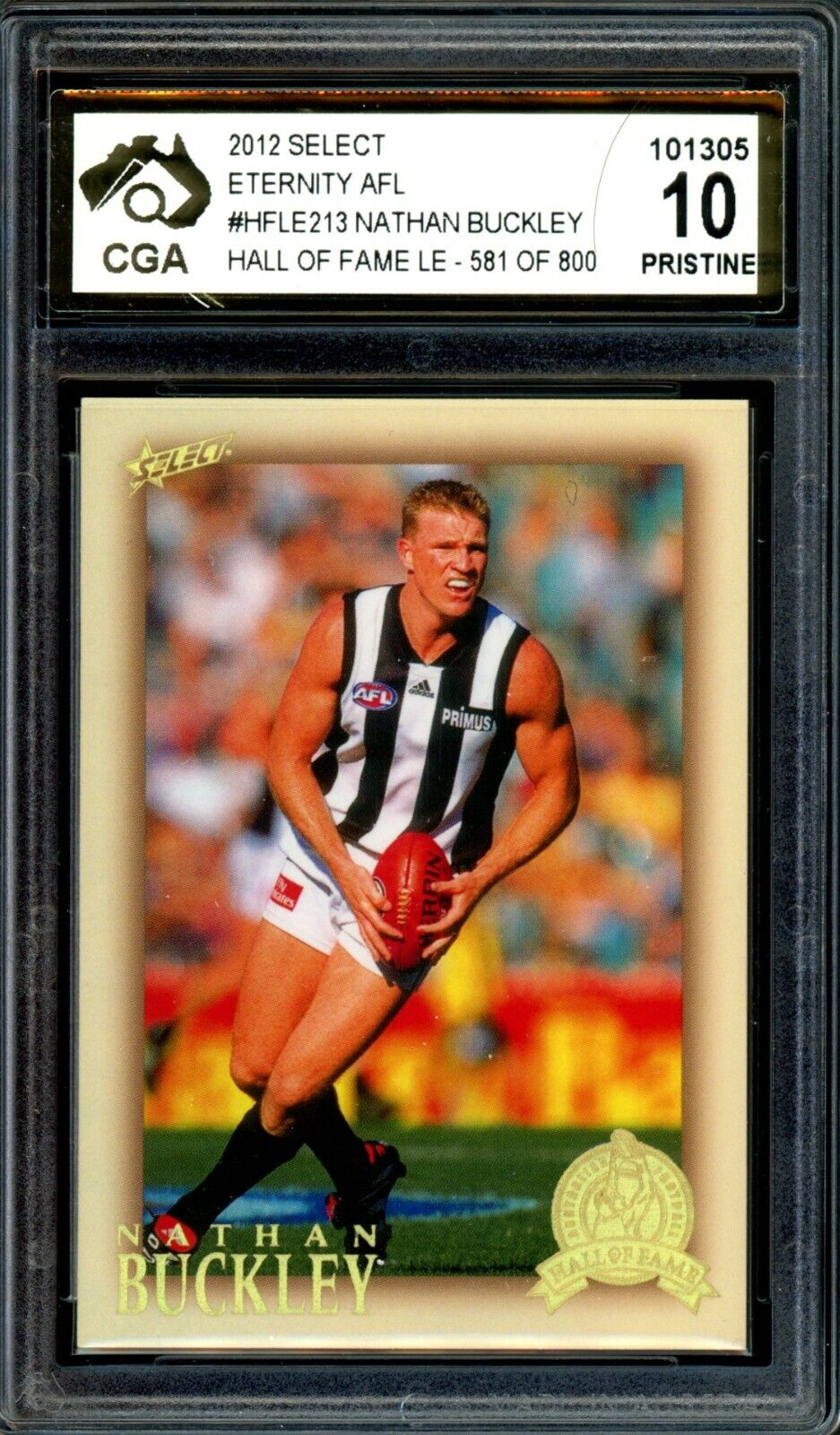 2018 Select AFL Legacy HALL OF FAME Nathan Buckley Graded CGA 10 Prist